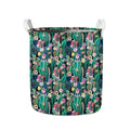 Watercolor Blooming Cactus Print Collapsible Laundry Basket