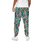 Watercolor Blooming Cactus Print Cotton Pants