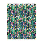 Watercolor Blooming Cactus Print Curtain