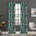 Watercolor Blooming Cactus Print Curtain