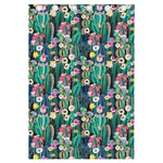 Watercolor Blooming Cactus Print Curtain