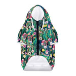 Watercolor Blooming Cactus Print Dog Zip Up Hoodie