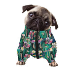 Watercolor Blooming Cactus Print Dog Zip Up Jacket