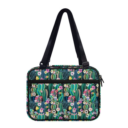 Watercolor Blooming Cactus Print Double Strap Bible Bag
