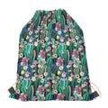 Watercolor Blooming Cactus Print Drawstring Bag