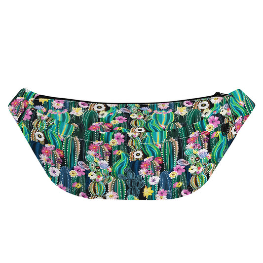 Watercolor Blooming Cactus Print Fanny Pack