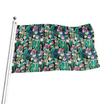 Watercolor Blooming Cactus Print Flag