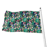 Watercolor Blooming Cactus Print Flag