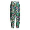 Watercolor Blooming Cactus Print Fleece Lined Knit Pants