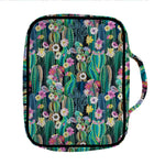 Watercolor Blooming Cactus Print Front Pocket Bible Bag
