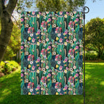 Watercolor Blooming Cactus Print Garden Flag