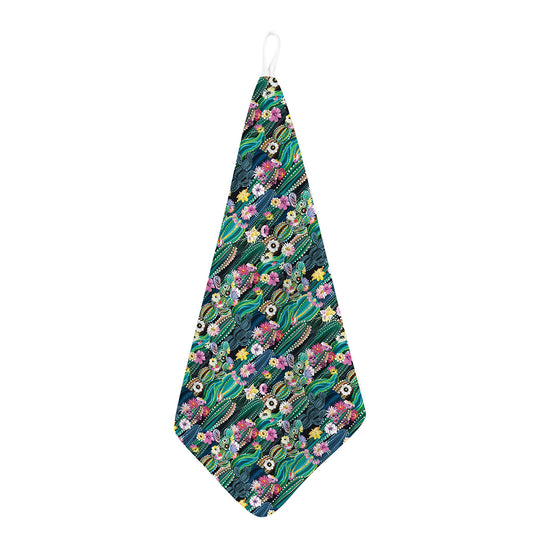 Watercolor Blooming Cactus Print Hand Towel
