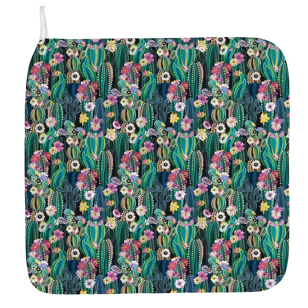 Watercolor Blooming Cactus Print Hand Towel