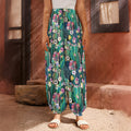 Watercolor Blooming Cactus Print Harem Pants