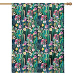 Watercolor Blooming Cactus Print House Flag