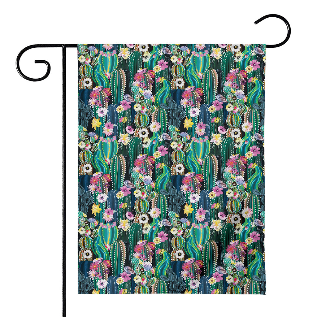 Watercolor Blooming Cactus Print House Flag