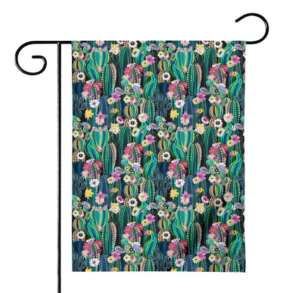 Watercolor Blooming Cactus Print House Flag