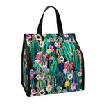 Watercolor Blooming Cactus Print Insulated Lunch Tote
