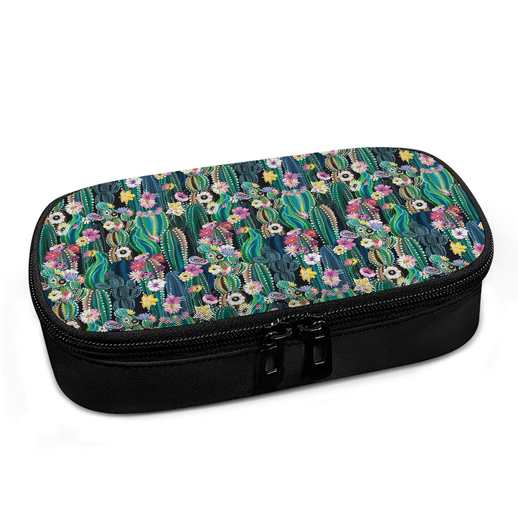 Watercolor Blooming Cactus Print Insulin Cooler Travel Case