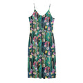 Watercolor Blooming Cactus Print Jersey Midi Cami Dress
