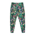 Watercolor Blooming Cactus Print Jogger Pants
