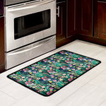 Watercolor Blooming Cactus Print Kitchen Mat