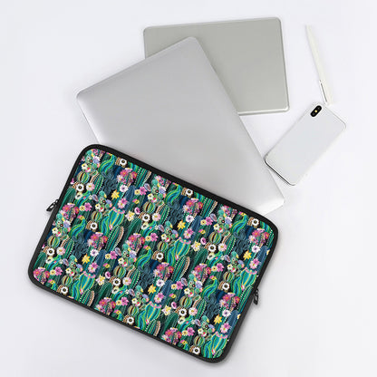 Watercolor Blooming Cactus Print Laptop Sleeve