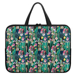 Watercolor Blooming Cactus Print Laptop Sleeve With Handle