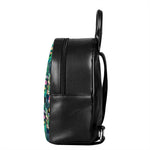 Watercolor Blooming Cactus Print Leather Backpack