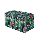 Watercolor Blooming Cactus Print Leather Tissue Box Cover