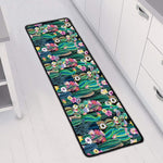 Watercolor Blooming Cactus Print Long Kitchen Mat