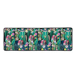 Watercolor Blooming Cactus Print Long Kitchen Mat