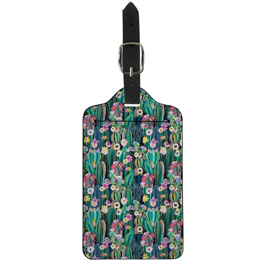 Watercolor Blooming Cactus Print Luggage Tag