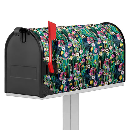 Watercolor Blooming Cactus Print Mailbox Cover