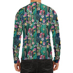 Watercolor Blooming Cactus Print Men's Long Sleeve Rash Guard