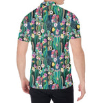 Watercolor Blooming Cactus Print Men's Shirt