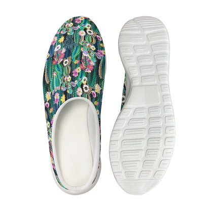 Watercolor Blooming Cactus Print Mesh Casual Shoes