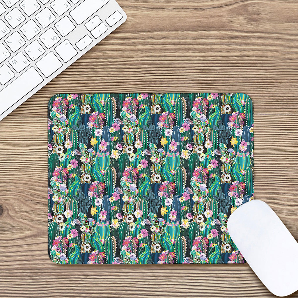 Watercolor Blooming Cactus Print Mouse Pad