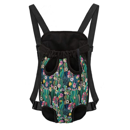 Watercolor Blooming Cactus Print Pet Carrier Backpack