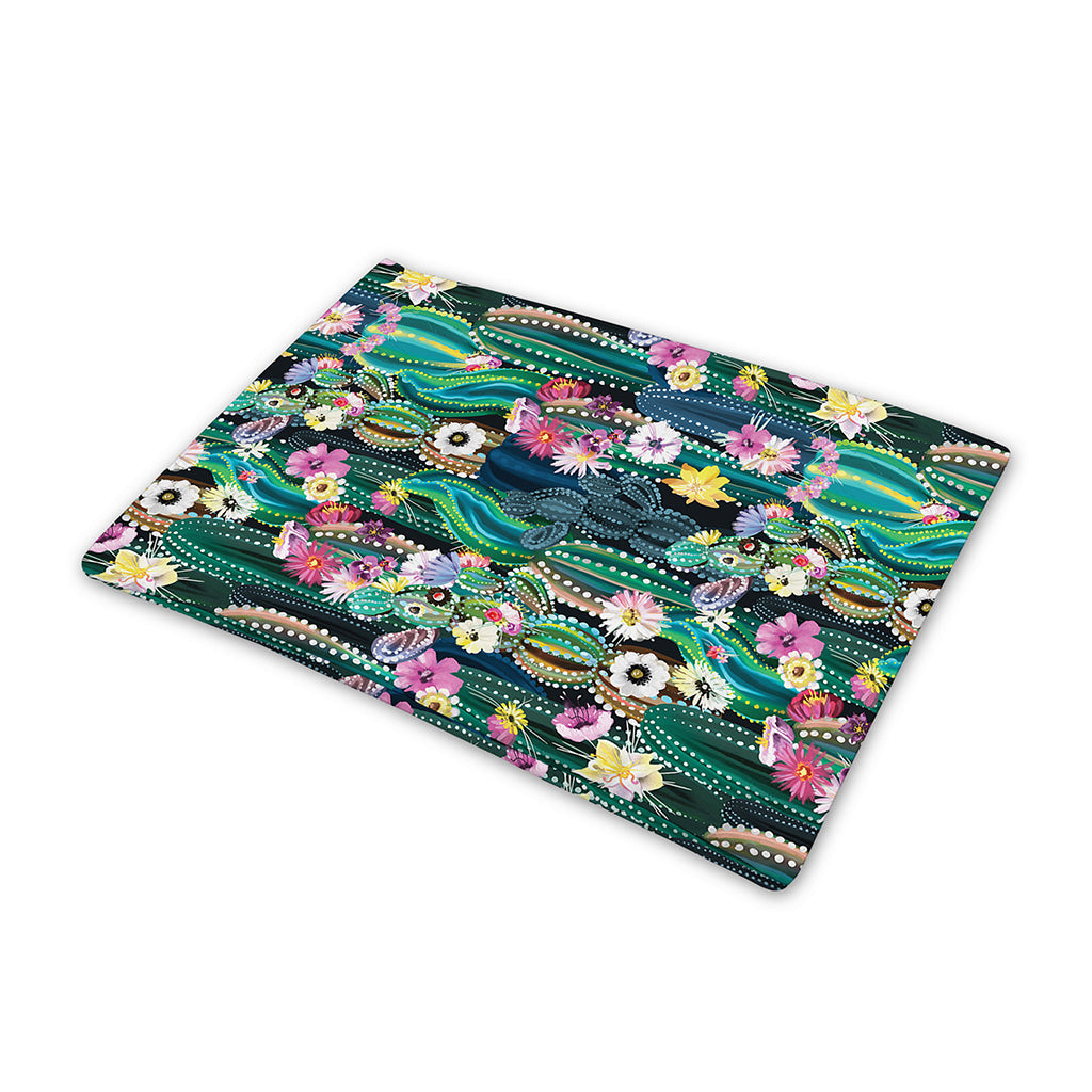 Watercolor Blooming Cactus Print Pet Cooling Mat Cover