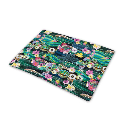 Watercolor Blooming Cactus Print Pet Cooling Mat Cover
