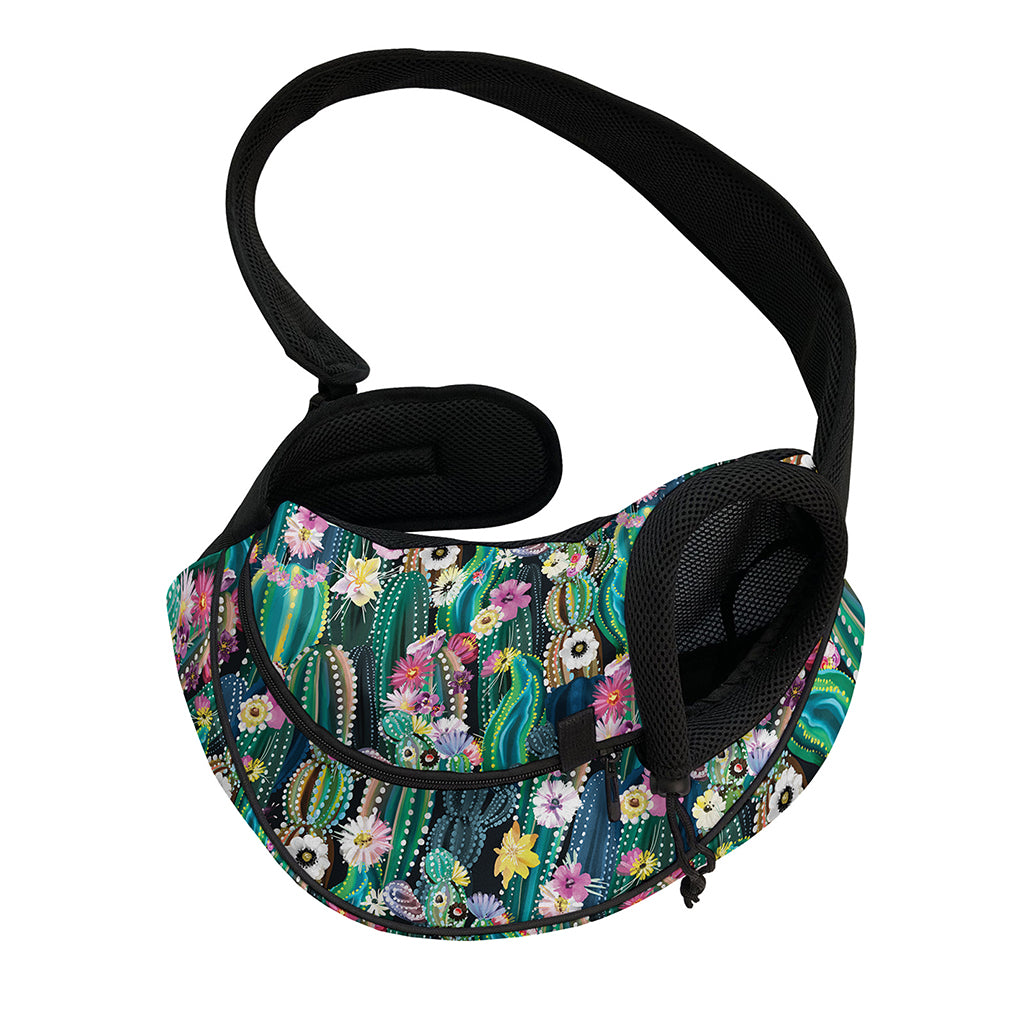 Watercolor Blooming Cactus Print Pet Sling Carrier