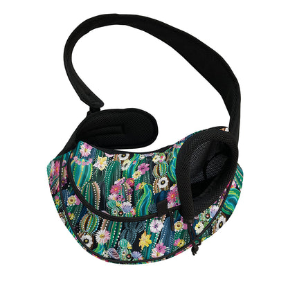 Watercolor Blooming Cactus Print Pet Sling Carrier