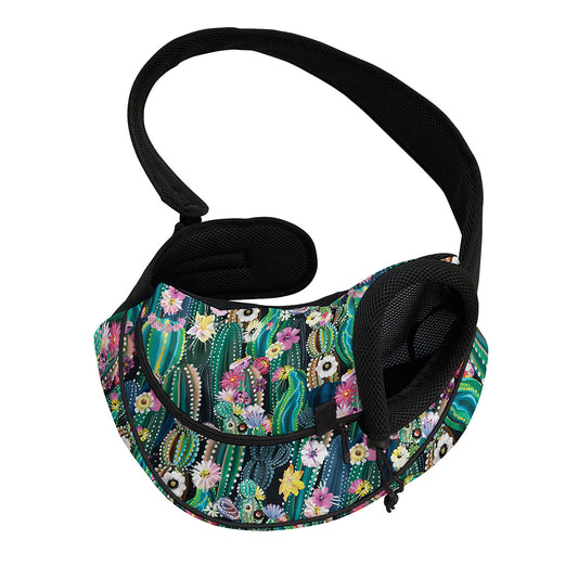 Watercolor Blooming Cactus Print Pet Sling Carrier