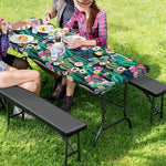 Watercolor Blooming Cactus Print Picnic Table Cover