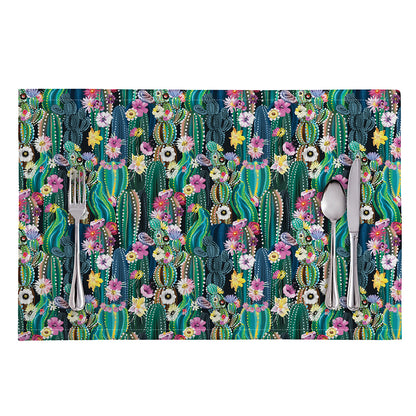 Watercolor Blooming Cactus Print Placemat