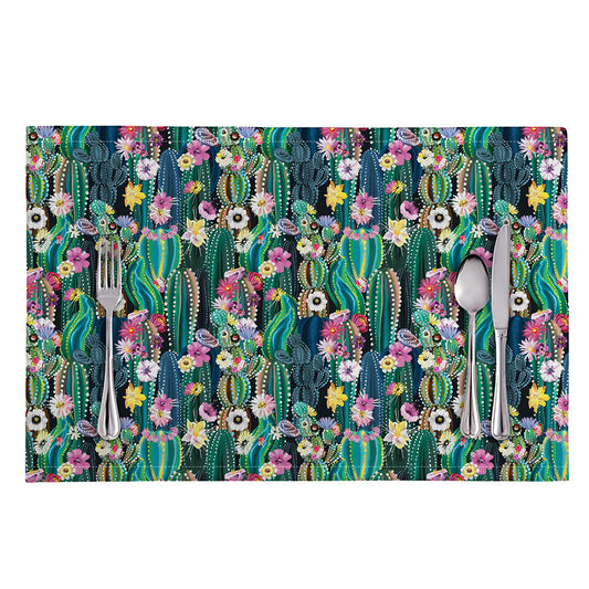 Watercolor Blooming Cactus Print Placemat