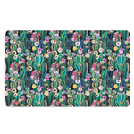 Watercolor Blooming Cactus Print Polyester Doormat