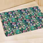 Watercolor Blooming Cactus Print Polyester Doormat