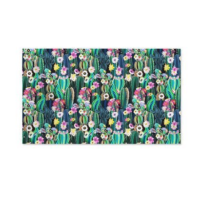 Watercolor Blooming Cactus Print Polyester Flag